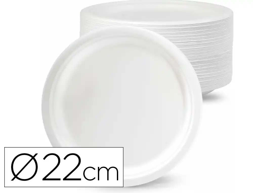[175479] Plato de fibra bio 22 cm diametro paquete de 50 unidades