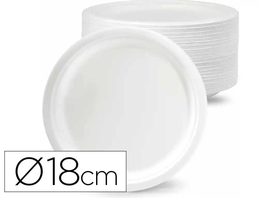 [175478] Plato de fibra bio 18 cm diametro paquete de 50 unidades
