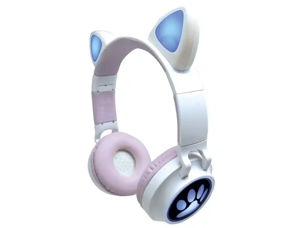 [175439] Auriculares plegables lexibook orejas de gato recargable con luz led ajuste de volumen bluetooth 5.3