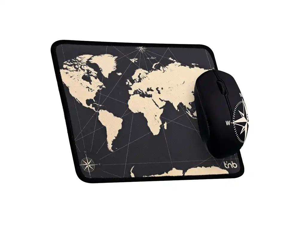 Alfombrilla de raton + raton inalambrico tnb travel optico 1600 dpi