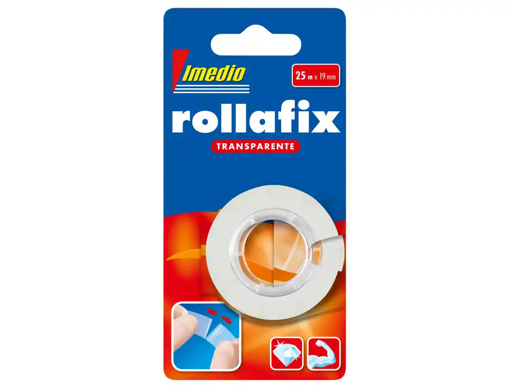 [175396] Cinta adhesiva imedio rollafix transparente 25 m x 19 mm