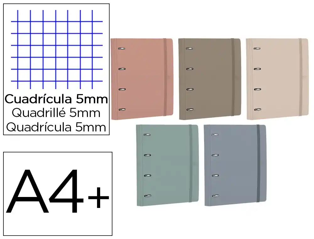 [175387] Carpeta anillas oxford europeanbinder forest din a4+ con recambio cuadro 5mm