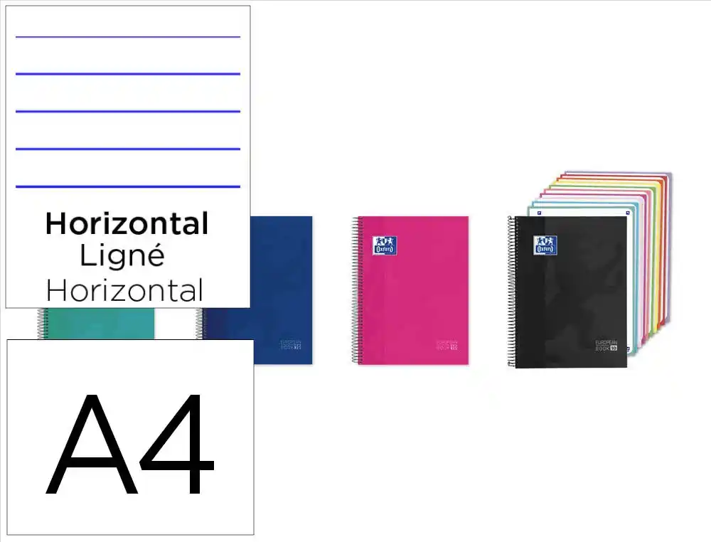 [175381] Cuaderno espiral oxford europeanbook 10 tapa extradura din a4 200 hojas horizontal