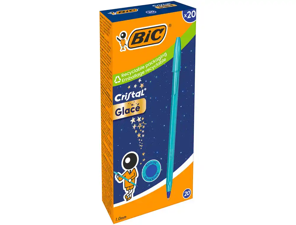 Boligrafo bic cristal glace azul punta 1 mm