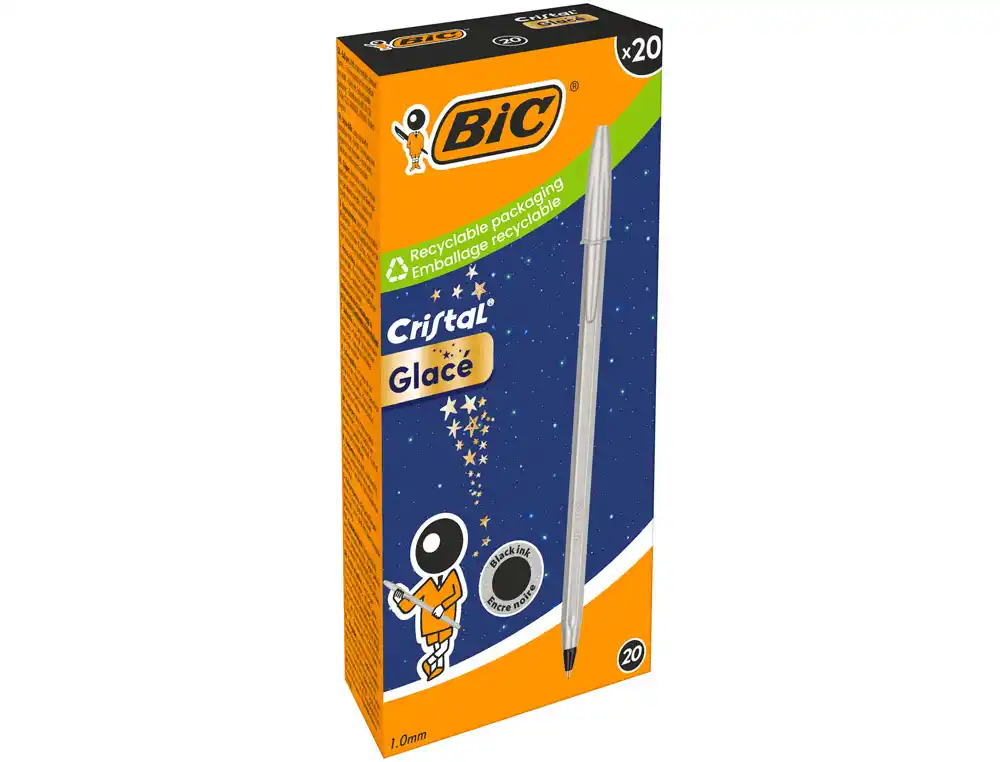 [175348] Boligrafo bic cristal glace plata punta 1 mm