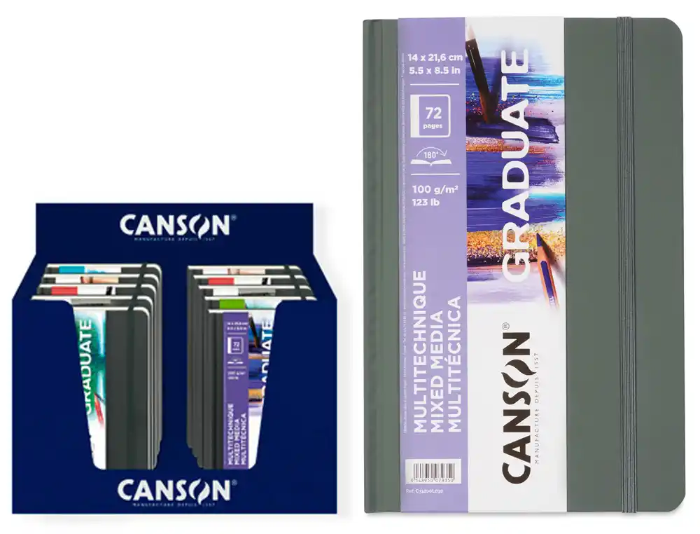 [175343] Cuaderno de bocetos canson art books graduate 140x216 mm 100 g expositor de 10 unidades