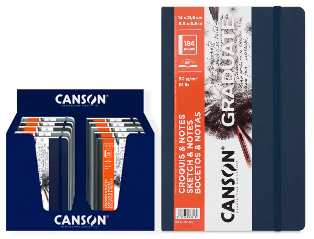 [175342] Cuaderno de bocetos canson art books graduate sketch 140x216 mm expositor de 10 unidades