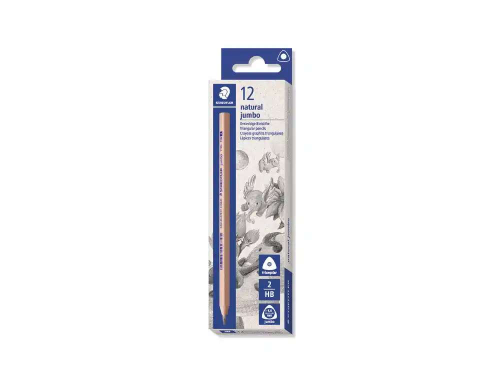 [175312] Lapices de grafito staedtler noris hb triangular jumbo madera natural jumbo