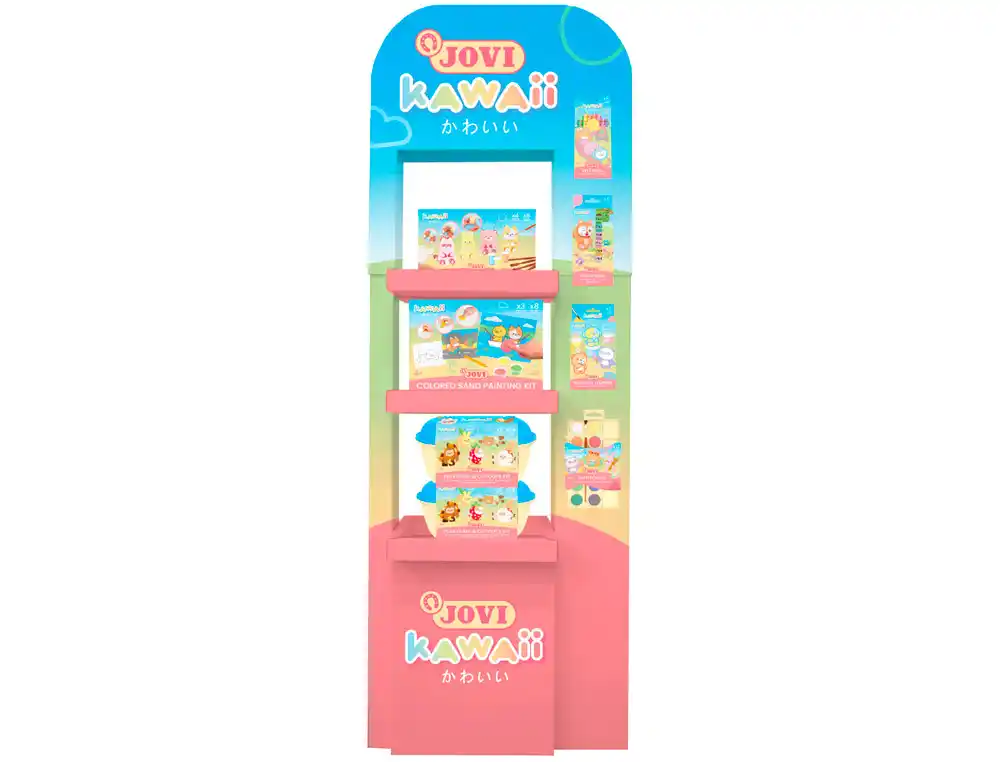 [175300] Expositor de suelo jovi serie kawaii 64 unidades surtidas