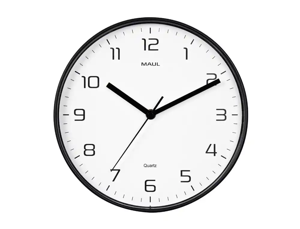 Reloj maul drip de pared redondo 25 cm diametro cuarzo marco negro