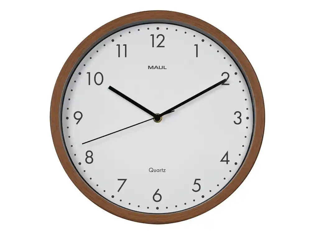 [175235] Reloj maul grain de pared redondo 30 cm diametro cuarzo marco madera oscura