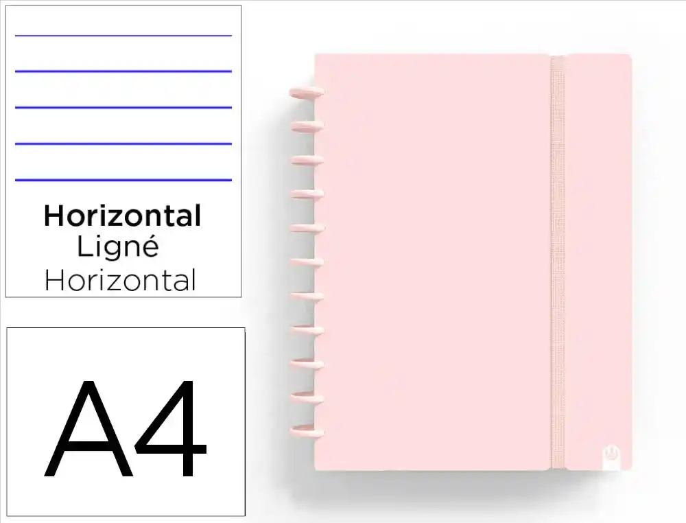 Cuaderno ingeniox foam a4 80h rayado horizontal rosa pastel
