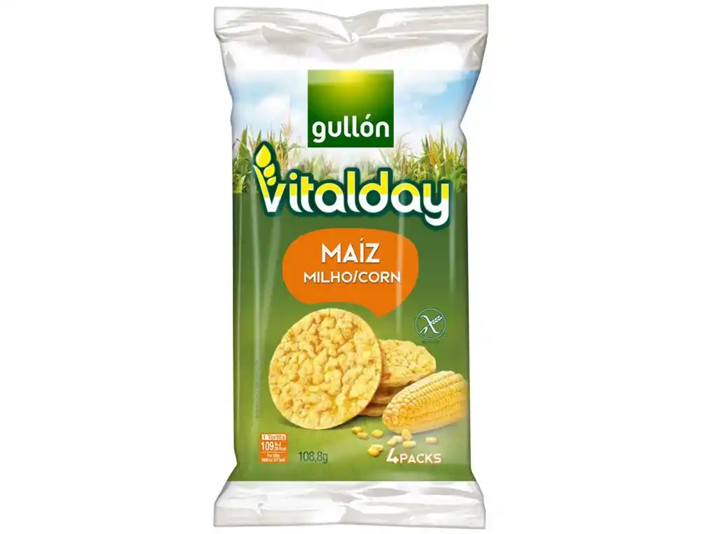 [175011] Tortitas de maiz gullon vitalday 108 gr paquete de 4 unidades de 27,5 g