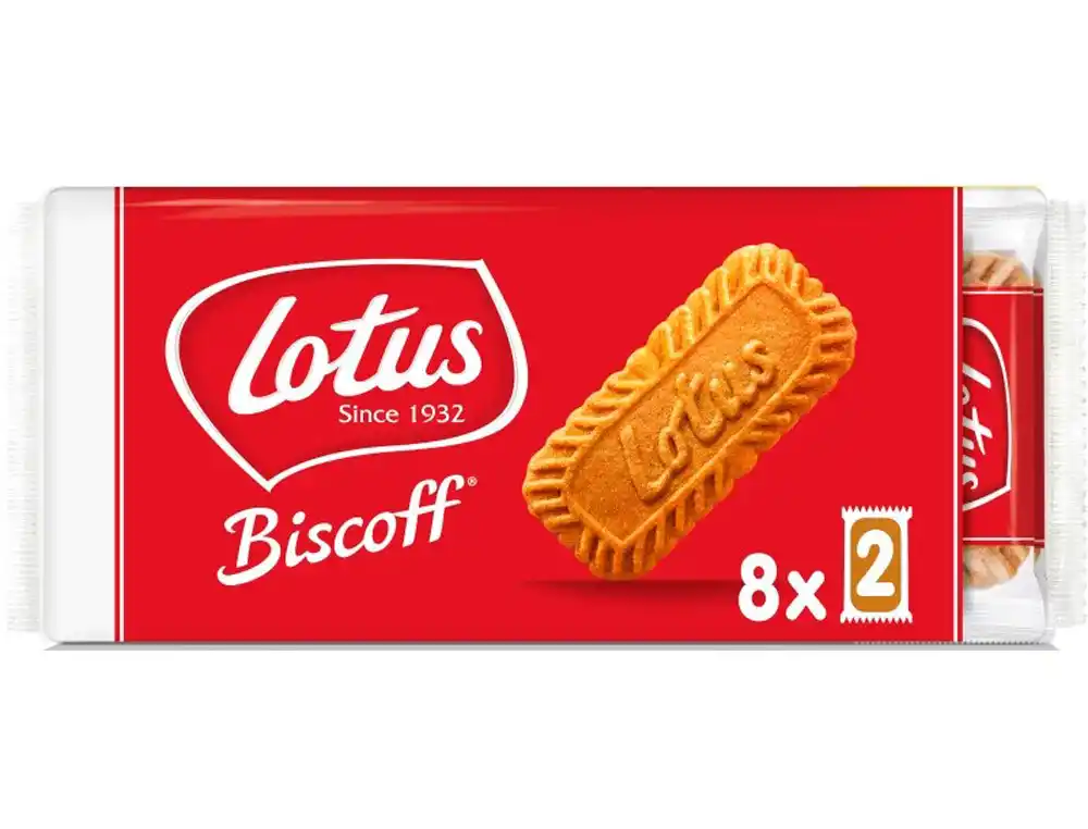 [174979] Galletas lotus biscoff caramelizadas pack de 8 bolsas de 2 unidades 124 g