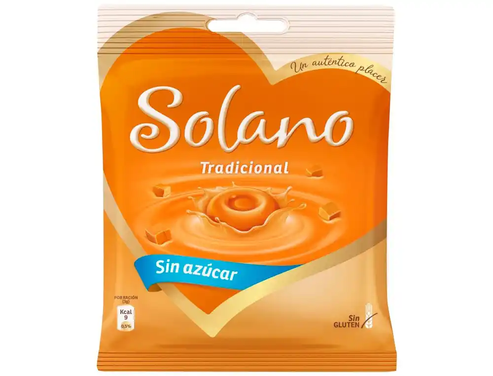 [174978] Caramelo solano tradicional toffe con crema sin azucar bolsa de 99 g