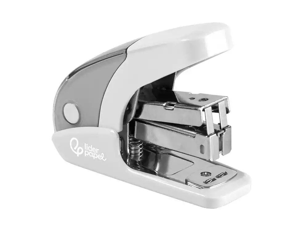 [174902] Grapadora liderpapel micro con regalo de caja de 1000 grapas 24/6 26/6 capacidad 20 hojas blanco