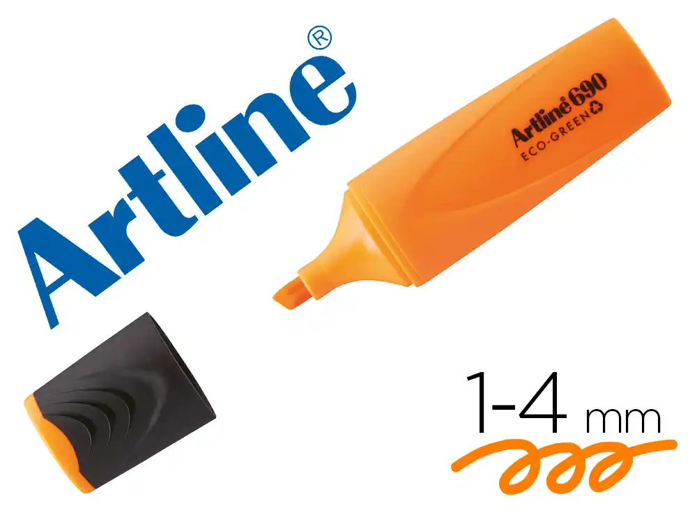 [174740] Rotulador artline fluorescente ek-690 eco green punta biselada 1-4 mm naranja