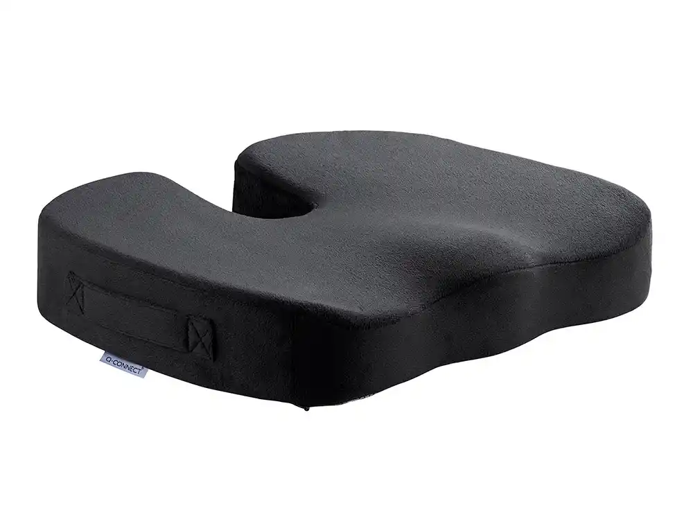 [174699] Cojin de asiento q-connect de espuma viscoelastica color negro 460x370x75 mm