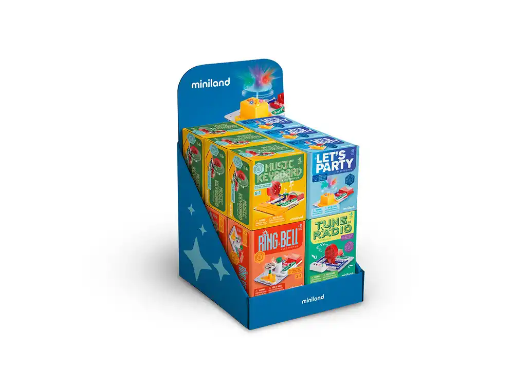 [174693] Juego educativo miniland electrofun expositor de 12 unidades surtidas