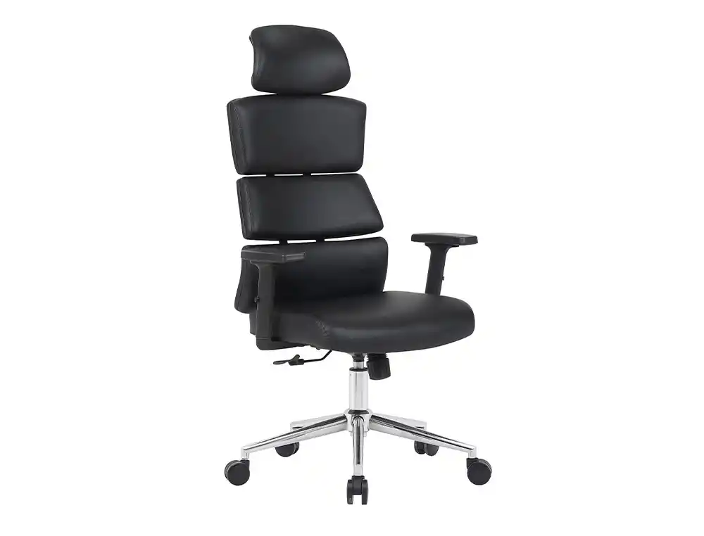 [174576] Silla q-connect direccion aurea similpiel alt max 1400 mm anc 520 mm prof 510 mm ruedas premium negro