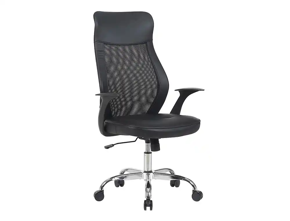 [174574] Silla q-connect direccion bergamo malla/similpiel alt max 1210mm anch 520mm prof 480mm ruedas premium negro
