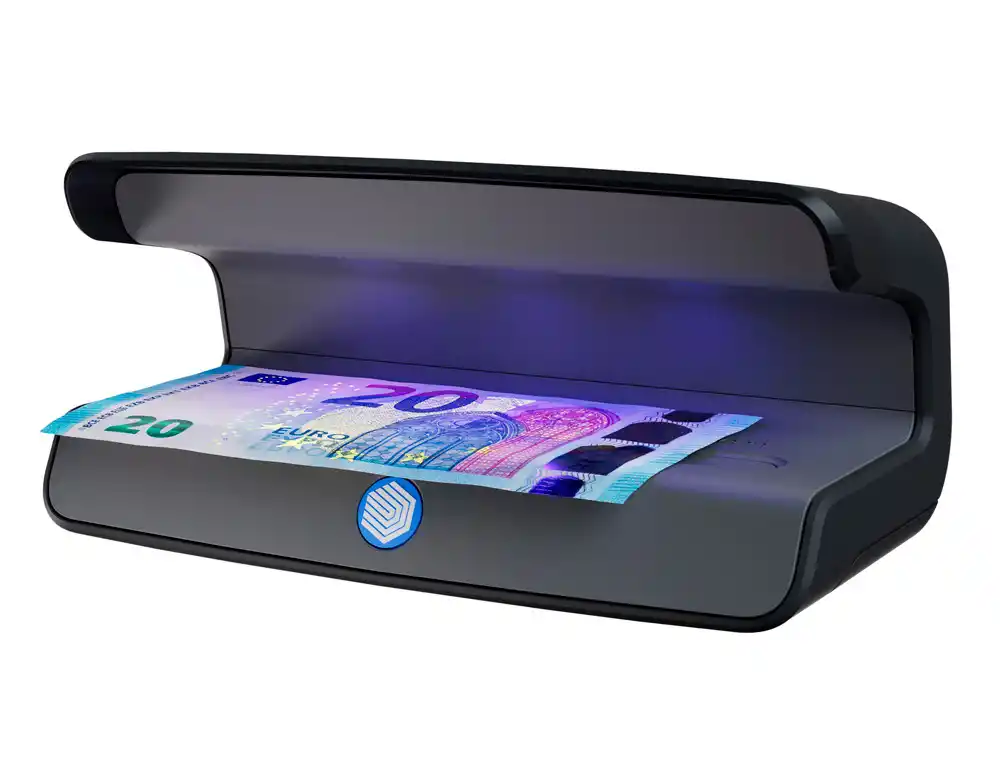Detector de billetes falsos safescan 55 con tres luces led ultravioleta modo encendido/espera