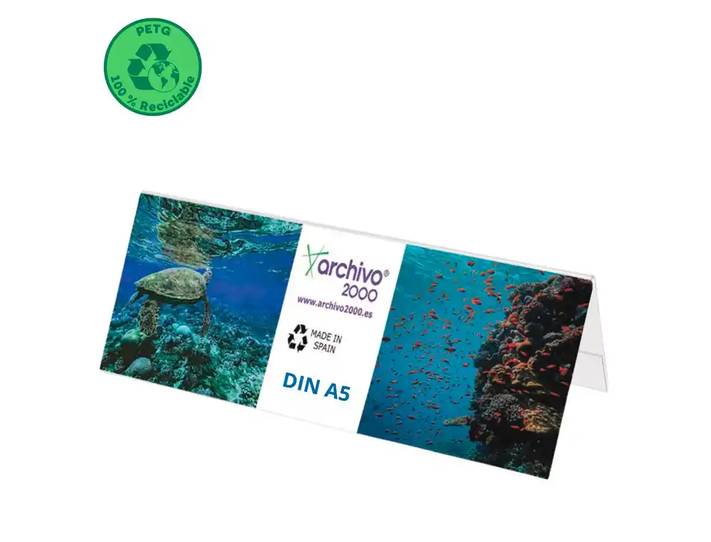 [174546] Identificador sobremesa archivo 2000 petg flexible visibilidad boble cara din a5 60x210x75 mm
