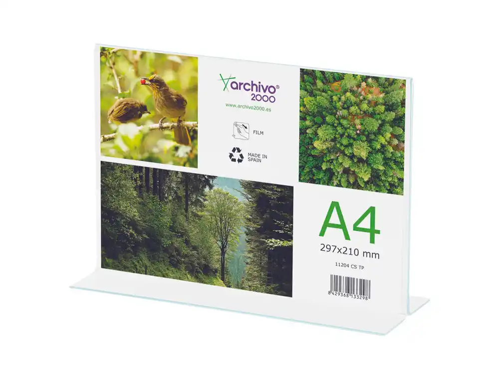 [174543] Expositor sobremesa archivo 2000 en forma de t a4 horizontal 297x50x210 mm