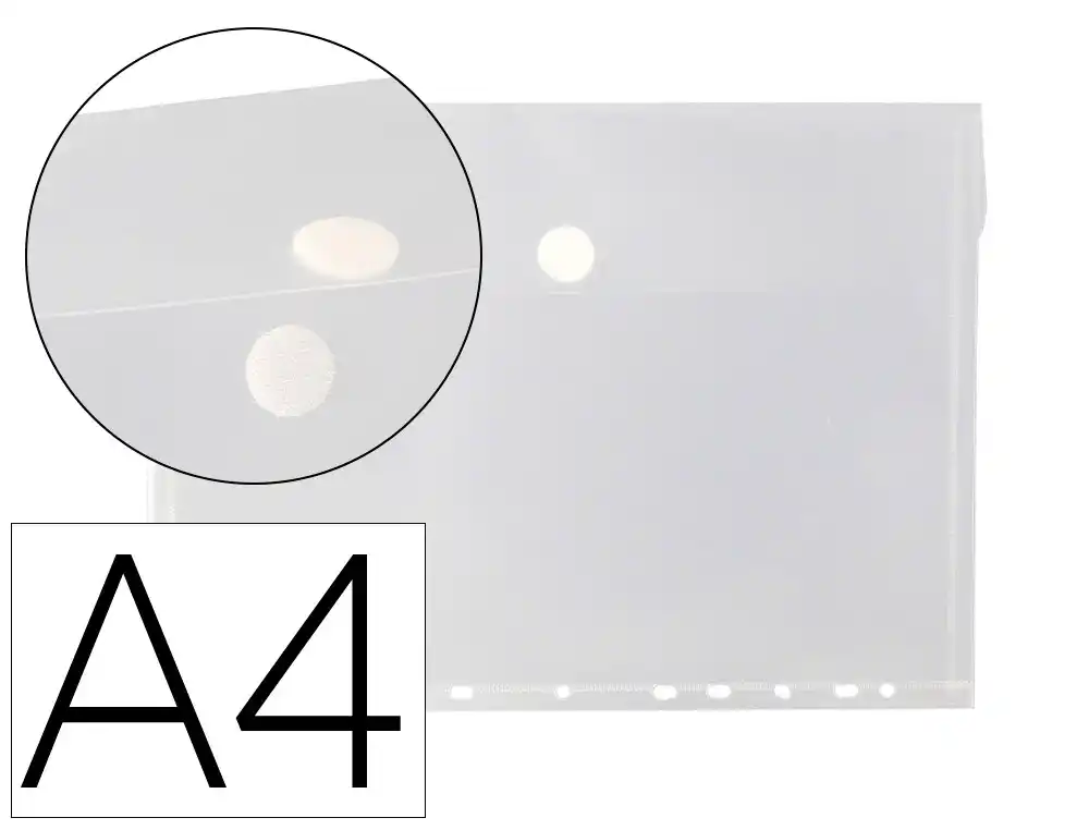[174535] Carpeta liderpapel dossier broche polipropileno a4 cierre de velcro 180 micras 11 taladros transparente