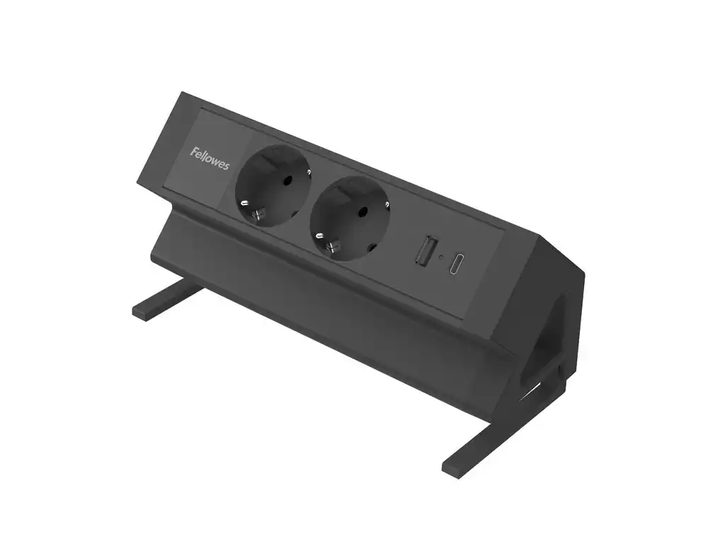 Regleta fellowes sobremesa 2 tomas corriente + 1 usb-a + 1 usb-c
