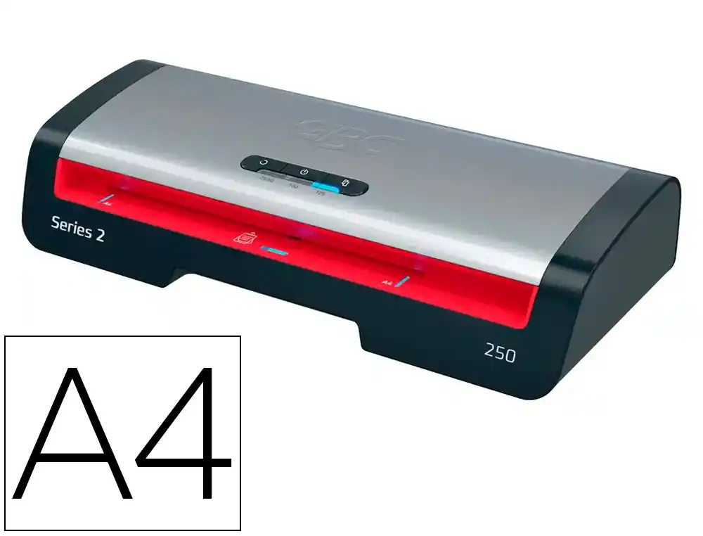 Plastificadora gbc 250 office din a4 apagado automatico 2 rodillos hasta 125 micras