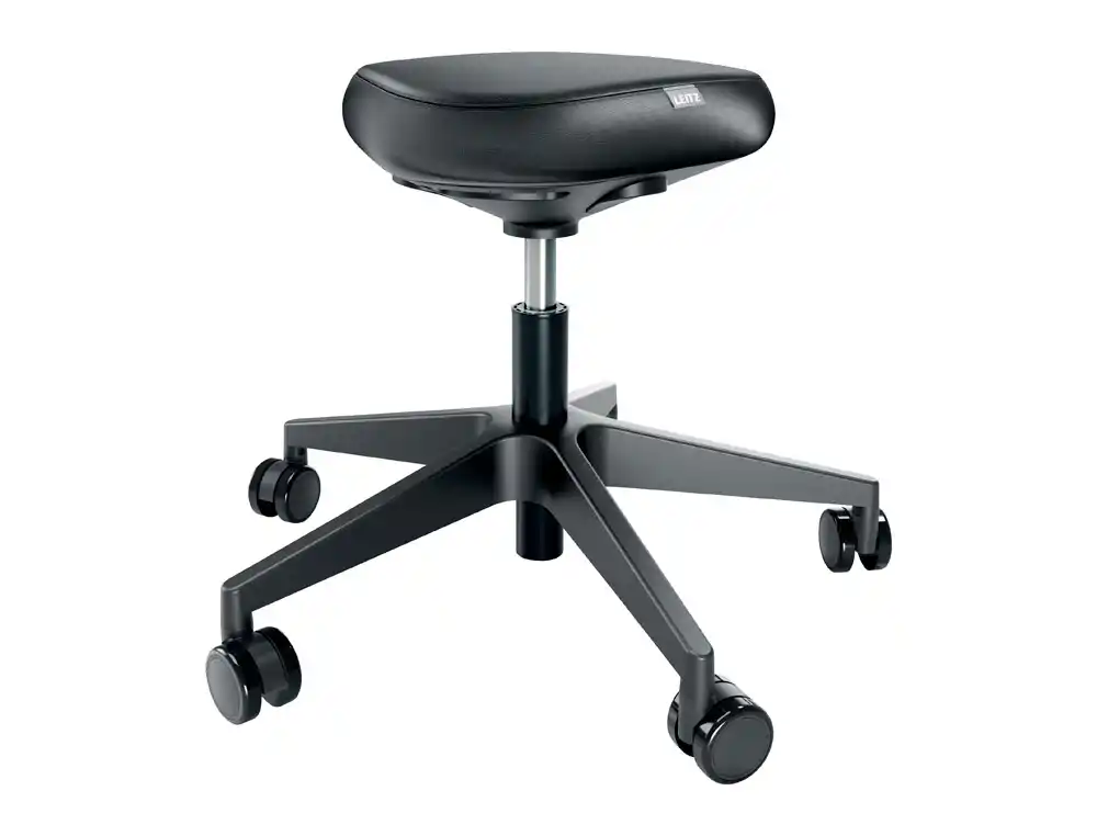 [174463] Taburete leitz ergo con asiento triangular 5 ruedas giratorias regulable en altura hasta 59 cm negro