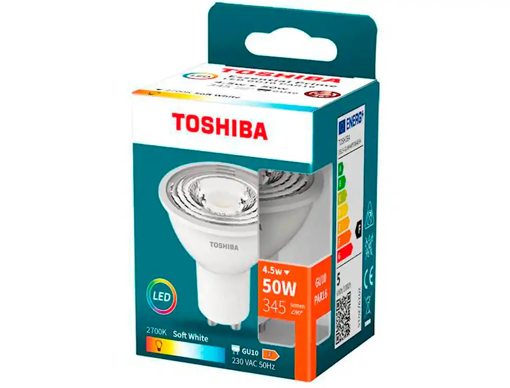 [174412] Foco led toshiba essential gu10 4.5w luz calida 2700k