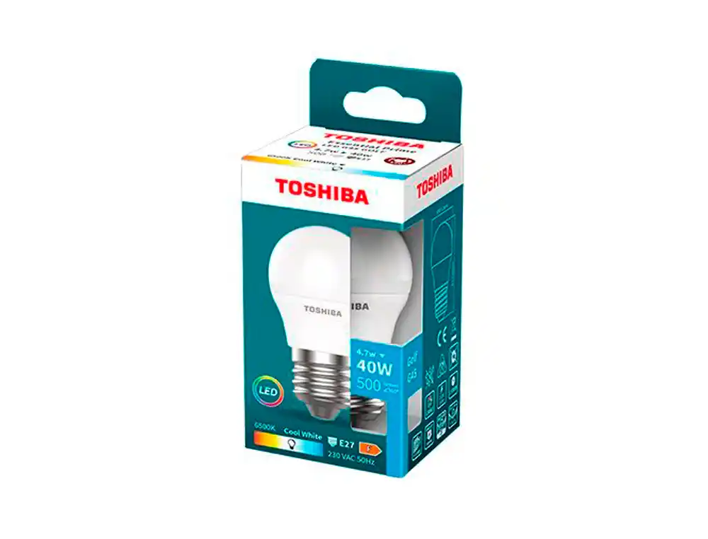 [174410] Bombilla led toshiba essential g45 e27 4.7w luz fria 6500k