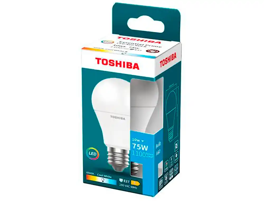 [174401] Bombilla led toshiba essential a60 e27 10w luz fria 6500k