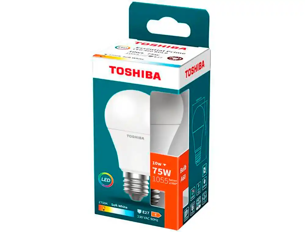 [174400] Bombilla led toshiba essential a60 e27 10w luz calida 2700k