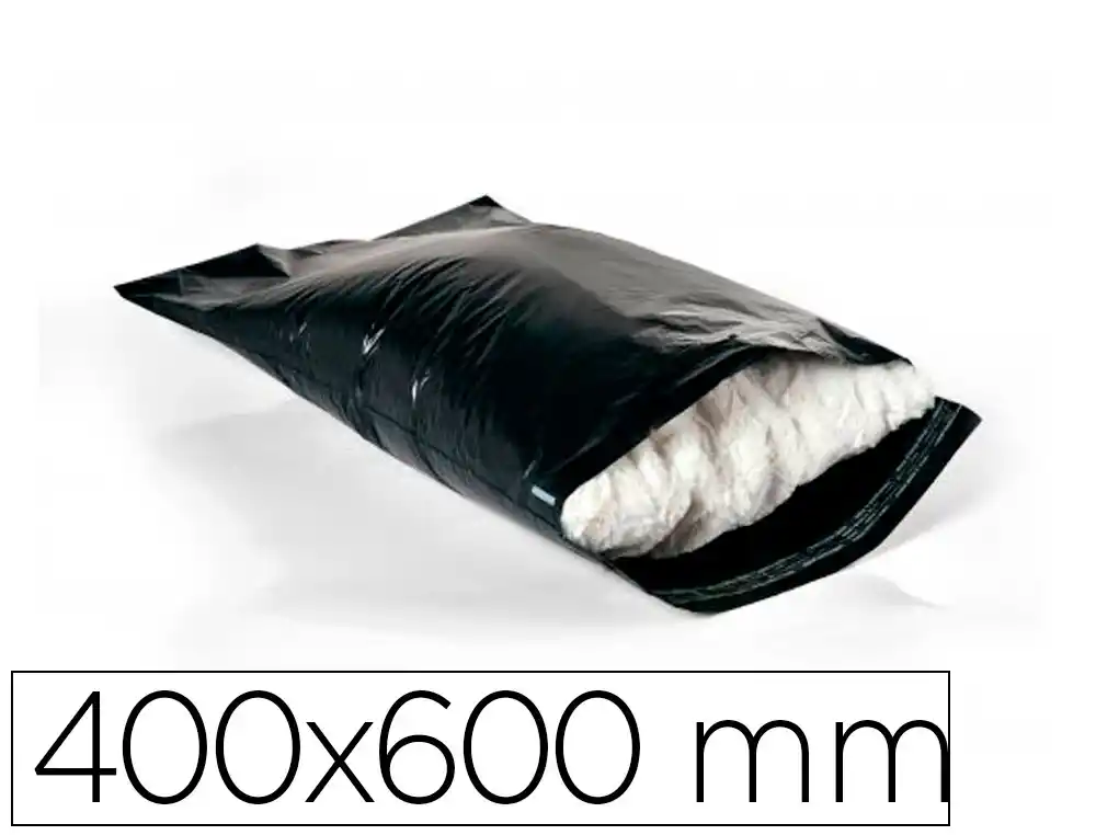 [174351] Sobre q-connect de plastico bolsa para envios 100% recicladas con autocierre color negro 400x600 mm