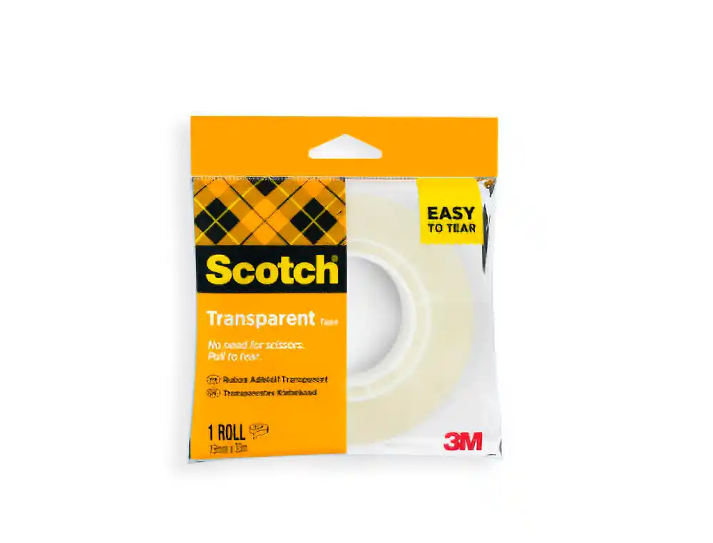 [174182] Cinta adhesiva scotch 508 transparente 33 m x 19 mm facil de cortar encelofanada individual