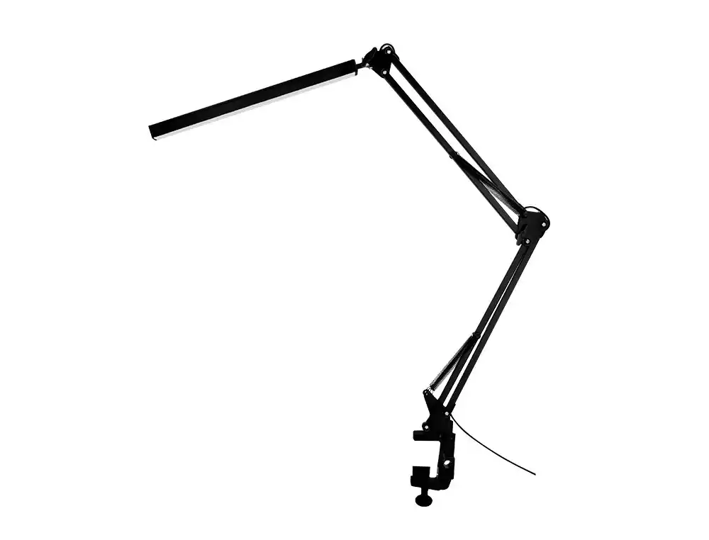 [174174] Lampara de escritorio q-connect rigel led 8w 320 lm aluminio con pinza brazo doble3 articulaciones color negro