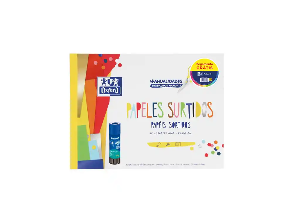 [174044] Bloc trabajos manuales oxford multiple con barra pegamento pelifix