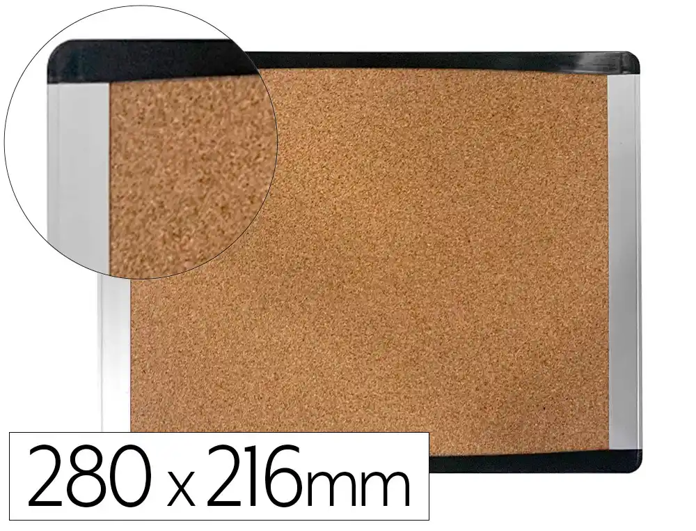 [173911] Pizarra corcho bi-office inka reciclado marco de aluminio y laterales plastico negro 280x216 mm