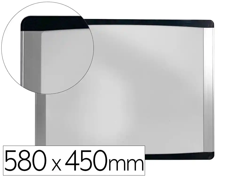 [173910] Pizarra blanca bi-office inka magnetica acero lacado marco de aluminio y laterales plastico negro 580x450 mm