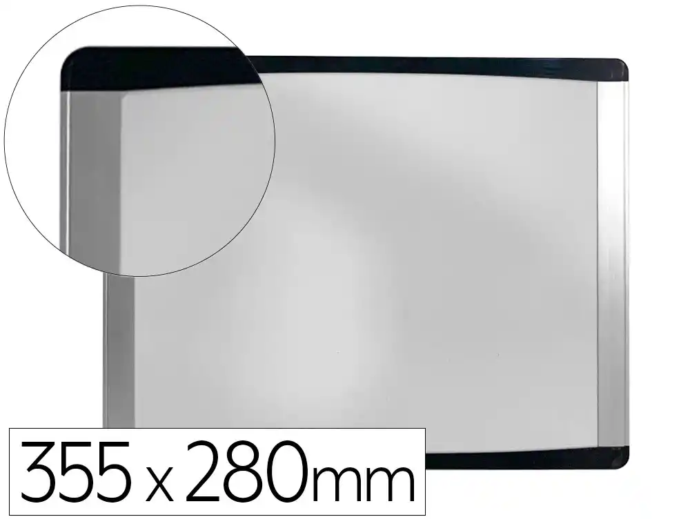 [173909] Pizarra blanca bi-office inka magnetica acero lacado marco de aluminio y laterales plastico negro 355x280 mm
