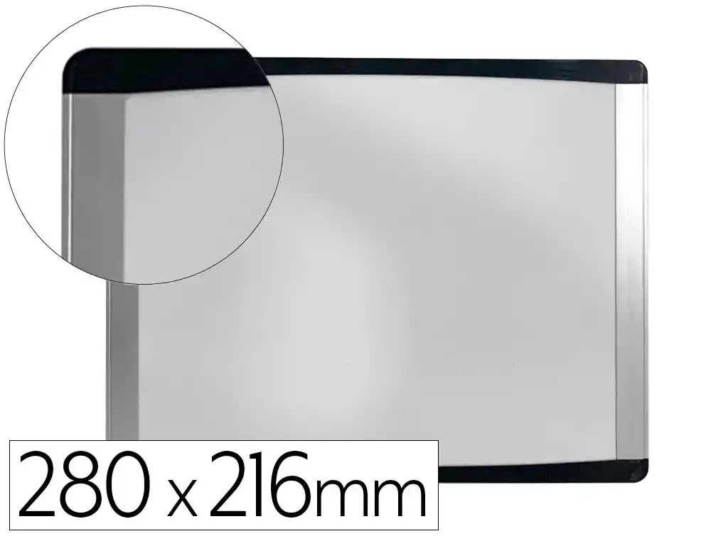 [173908] Pizarra blanca bi-office inka magnetica acero lacado marco de aluminio y laterales plastico negro 280x216 mm