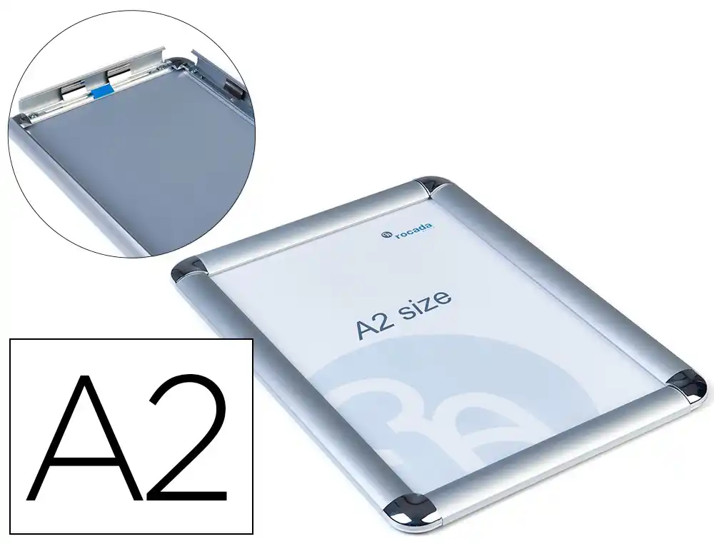 [173812] Marco porta anuncios rocada clip din a2 marco de aluminio anodizado 42x59,4 cm
