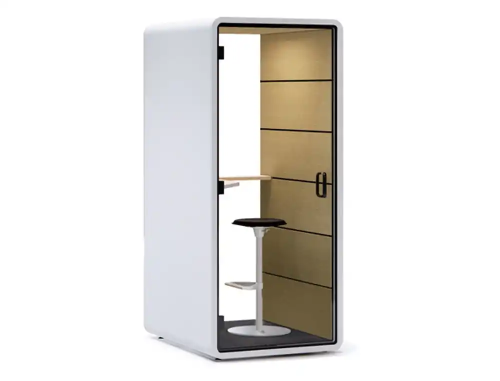 [173803] Cabina acustica rocada rome individual con estructura blanca y tapizado interior color 06