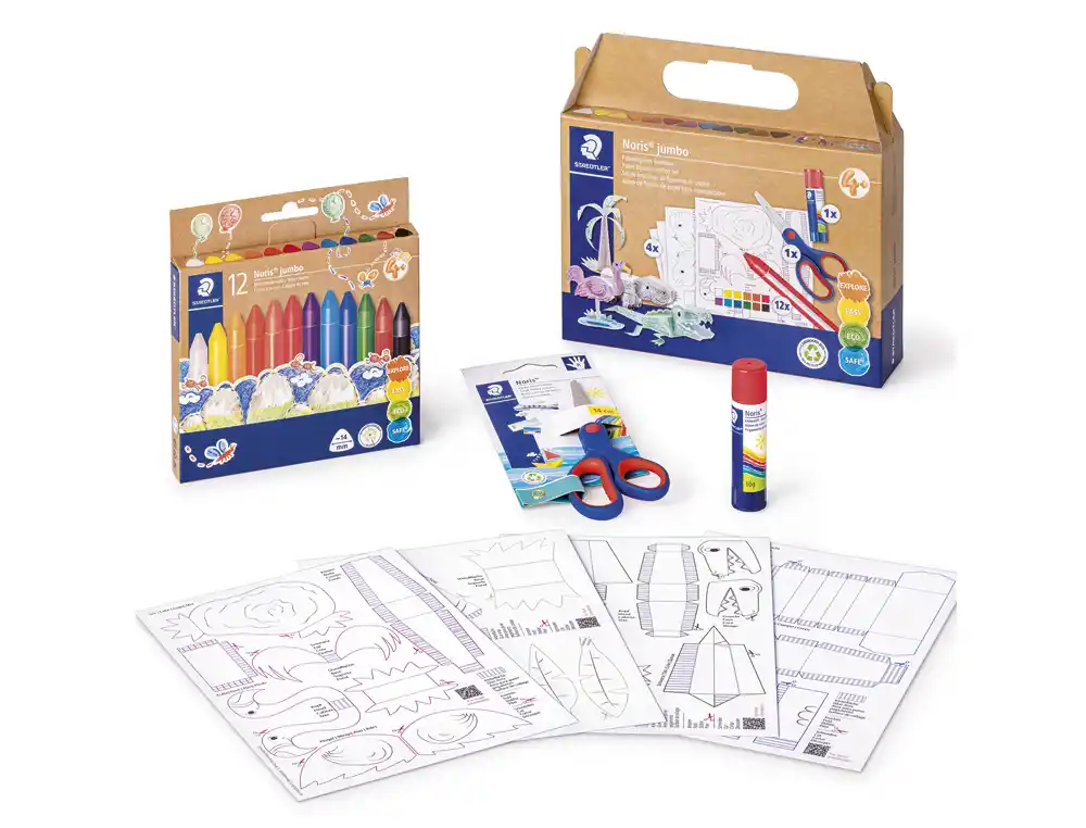 [173802] Set de dibujo staedtler noris jumbo mixto figuras de papel 18 piezas