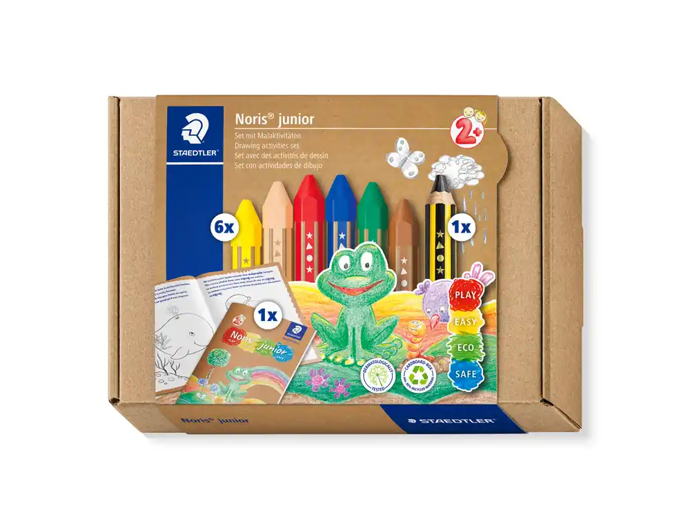[173800] Set de dibujo staedtler noris junior mixto lapices de cera actividades infantiles 8 piezas