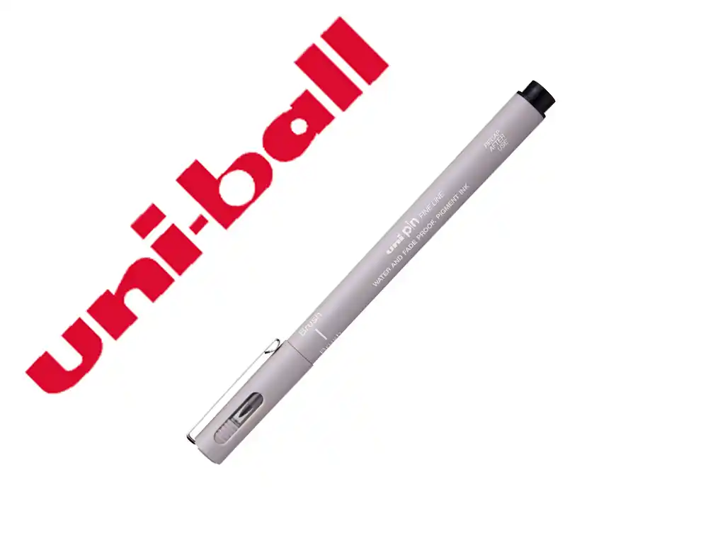 [173667] Rotulador uniball pin br-200 punta de pincel fino gris claro