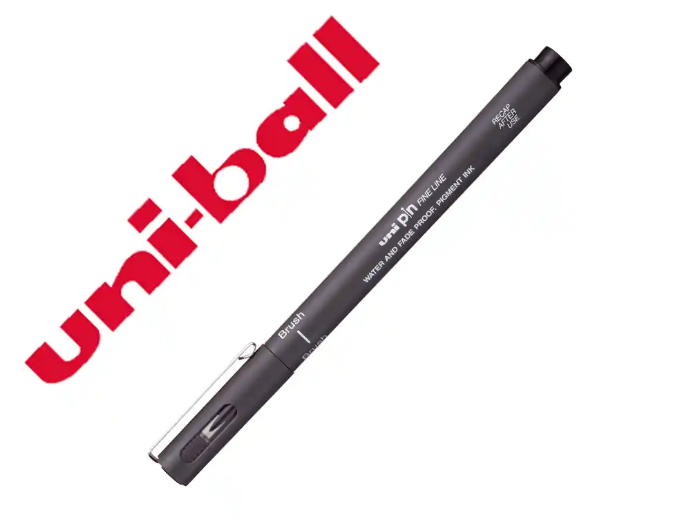 [173666] Rotulador uniball pin br-200 punta de pincel fino gris oscuro